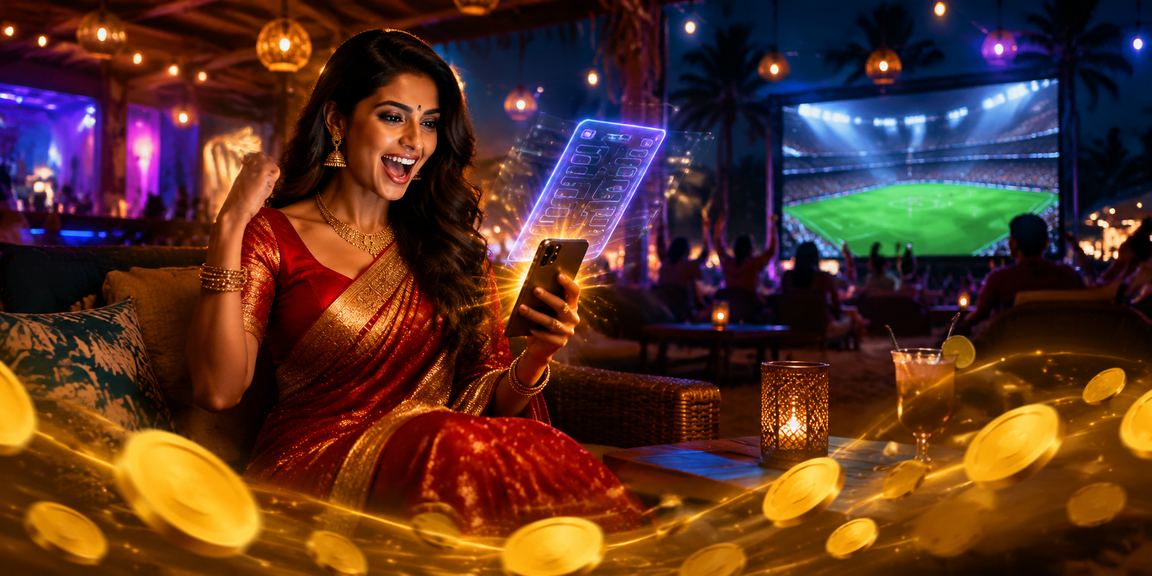 Indian woman enjoying live casino games on mobile